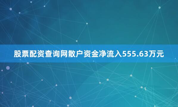 股票配资查询网散户资金净流入555.63万元